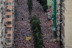 相关民众2019年6月9日举行声势浩大的反送中示威游行。