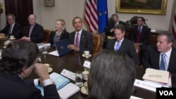 La reunión tuvo lugar en el salón Roosevelt de la Casa Blanca.