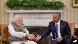 奥巴马总统6月7号与正在来访的印度总理莫迪在白宫举行会谈