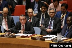 Wakil Tetap Republik Indonesia untuk PBB, Duta Besar Dian Triansyah Djani, dalam pertemuan khusus Dewan Keamanan PBB, Selasa, 11 Februari 2020, menegaskan kembali dukungan Indonesia pada Palestina. (Foto: PTRI)