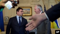 Journalists are told to leave the room following a photo opportunity with Secretary of State Tillerson and Ukrainian Foreign Minister Pavlo Klimkin at the U.S. State Department, March 7, 2017