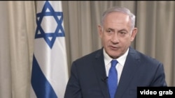 Israeli Prime Minister Benjamin Netanyahu speaks with VOA Persian in Warsaw, Feb. 14, 2019.