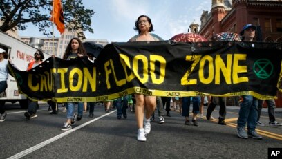 环保活动人士 封锁 华盛顿呼吁关注气候变化