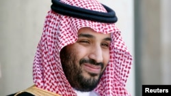 FILE - Saudi Arabia's Deputy Crown Prince Mohammed bin Salman is pictured at the Elysee Palace in Paris, June 24, 2015.