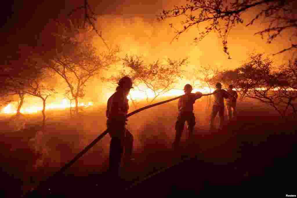 Firefighters extinguish forest fires, in Surubi&#39;y, Paraguay, Jan. 10, 2022.