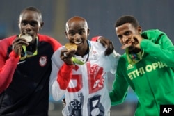 Paul Chelimo of Kenya and the U.S. won a silver medal in the 5,000 meter race.