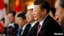 China's President Xi Jinping attends official talks in Bern, Switzerland, Jan. 16, 2017 