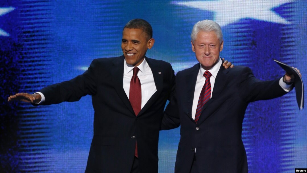 Cựu Tổng thống Bill Clinton đề cử Tổng thống Barack Obama làm ứng viên của đảng Dân chủ ra tranh cử trong cuộc bầu cử tổng thống Hoa Kỳ vào tháng 11