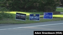 A yard sign for Senator Bob Casey, the incumbent, who is being challenged by early Trump supporter, Lou Barletta.