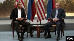 2013年6月17日 北愛爾蘭 - 奧巴馬與普京參加G-8峰會,表情木然。