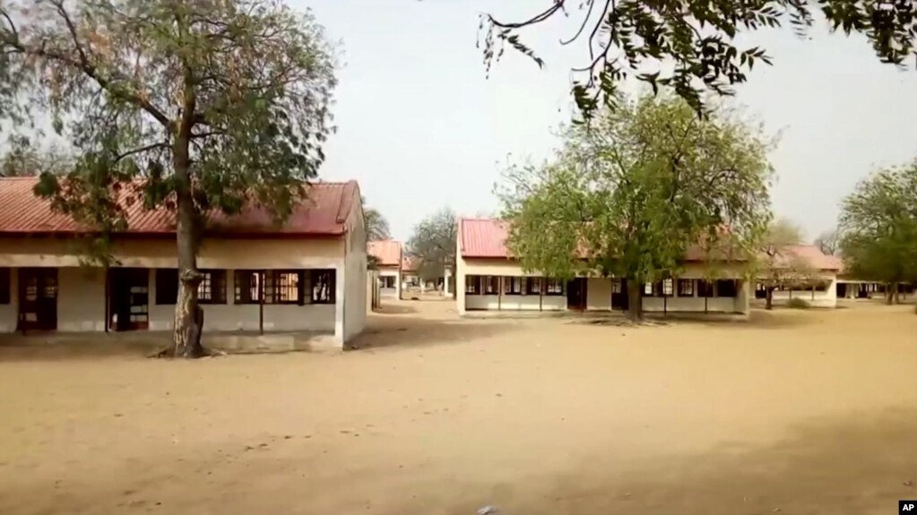 L'extérieur de l'école de Dapchi, dans l'Etat de Yobe, au Nigeria, le 22 février 2018. 