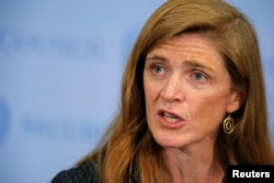 FILE - U.S. Ambassador to the United Nations Samantha Power