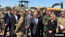 U.S. Defense Secretary Jim Mattis and U.S. Secretary of Homeland Security Kirstjen Nielsen tour Base Camp Donna in Donna, Texas, Nov. 14, 2018. 