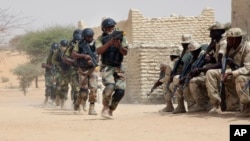 FILE- Nigerian special forces and Chadian troops participate with U.S. advisers in the Flintlock exercise in Mao, Chad, March 7, 2015. This year's just-begun Flintlock exercise, designed to strengthen security partnerships and train elite counterterrorism units in the Sahel region, is being held in Agadez, Niger.