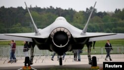 FILE - A Lockheed Martin F-35 aircraft is seen at the ILA Air Show in Berlin, Germany, April 25, 2018. 