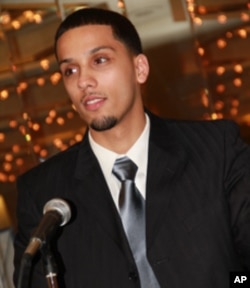 Brandon Suarez, a drop-out who dropped back in, gave his class' graduation address in February 2011.