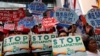 Một cuộc biểu tình của người Philippines hồi tháng 2/2018 chống việc Trung Quốc xây đảo ở Biển Đông