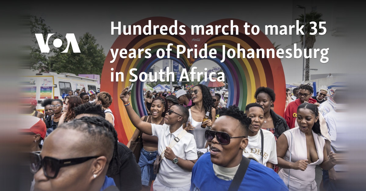 Hundreds march to mark 35 years of Pride Johannesburg in South Africa 