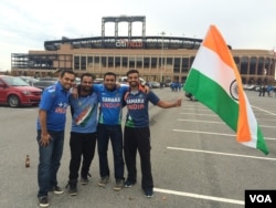 Indian fans get set for the game at New York's Citi Field, Nov. 7, 2015.