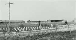 Carlisle Indian School cemetery in the 1930s, after the graves had been moved from their original location. Courtesy, Cumberland County Historical Society, Carlisle, Pennsylvania.
