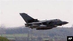 A British RAF Tornado jet takes off from Gioia del Colle air base, near Bari, southern Italy, March 24, 2011.