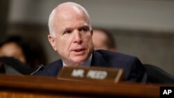 Senate Armed Services Committee Chairman Sen. John McCain, R-Ariz. speaks on Capitol Hill in Washington, Jan. 5, 2017.