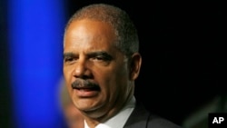 U.S. Attorney Gen. Eric Holder speaks to the American Bar Association Annual meeting in San Francisco, Aug. 12, 2013. 