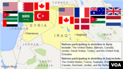 Nations participating in airstrikes in Syria and Iraq