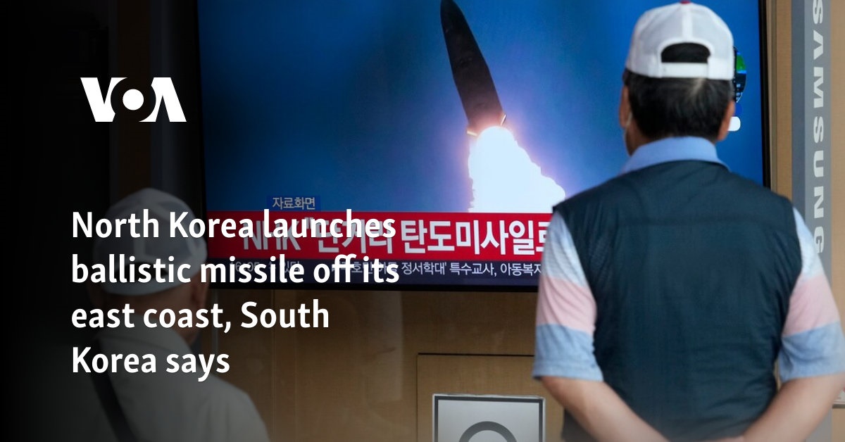 North Korea launches ballistic missile off its east coast, South Korea says