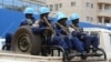 Des soldats de la paix de Minusca patrouillent dans le 3ème arrondissement de Bangui, Centrafrique, 3 octobre 2014. AFP PHOTO / PACOME PABANDJI / AFP PHOTO / PACOME PABANDJI