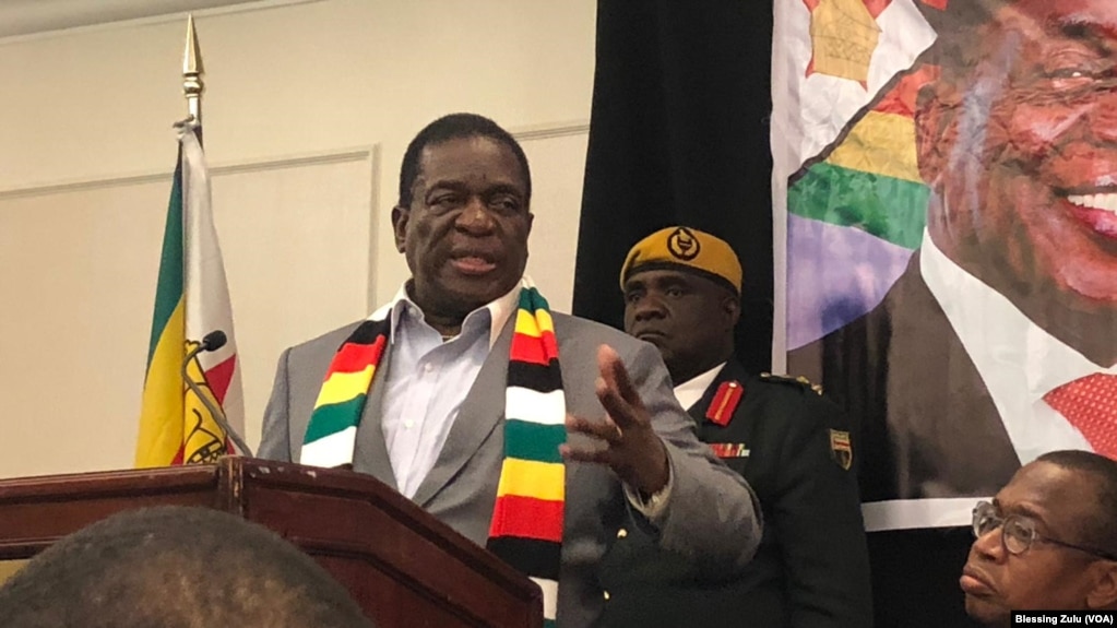 FILE: Zimbabwe President Emmerson Mnangagwa in New York