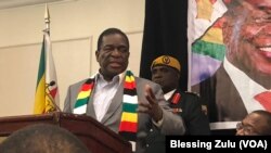 FILE: Zimbabwe President Emmerson Mnangagwa in New York