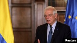 El jefe de la diplomacia europea, Josep Borrell, en una imagen de archivo durante una conferencia en Bogotá, Colombia, el 18 de octubre de 2019 (Foto: Reuters/Luisa González)