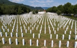 An aerial view of the Memorial Center in Potocari near Srebrenica, Bosnia and Herzegovina July 6, 2020.