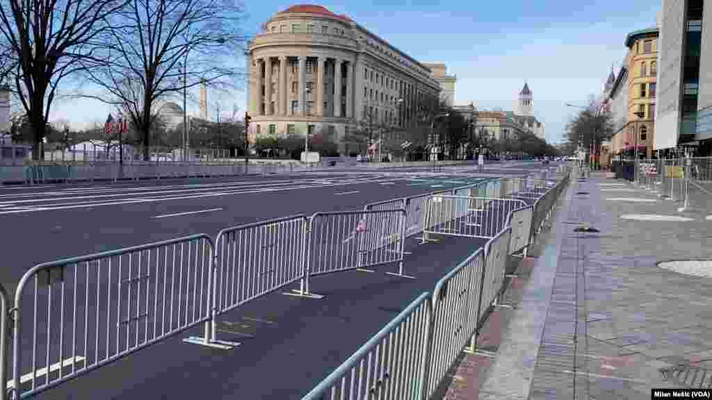 USA, Washington, city center ahead of inauguration