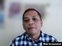 Arif Yogiawan, aktivis Fraksi Rakyat Indonesia.(foto:VOA)