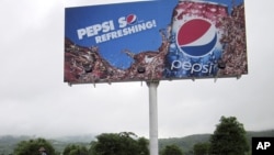 A Pepsi advertisement in Naypyitaw, Burma, August 11, 2012