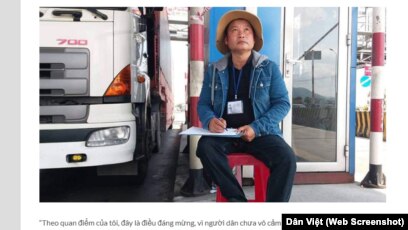 Người dân tự tổ chức đếm xe đi qua trạm thu phí BOT Ninh Lộc, Khánh Hòa.