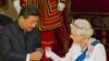 资料照：英国女王在伦敦设宴招待到访的中国领导人习近平。（2015年10月20日）