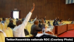 Bakeli mibeko na Assemblée nationale, Kinshasa, RDC, 22 mai 2020. (Twitter/Assemblée nationale RDC)