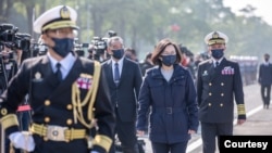 台灣總統蔡英文2022年1月14日主持台灣海軍布雷艇中隊成軍典禮。（照片來自蔡英文推特）