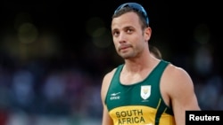 South Africa's Oscar Pistorius is seen after a race in London, September 5, 2012.