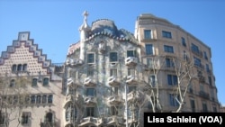 The facade of Casa Batllo, one of seven works by Catalonian architect Antoni Gaudi, has an organic skeletal quality leading locals to refer to it as the House of Bones, in Barcelona. 