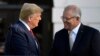 Presiden AS Donald Trump dan Perdana Menteri Australia Scott Morrison dalam upacara penyambutan kenegaraan di Gedung Putih, Washington, 20 September 2019. (Foto: AP)