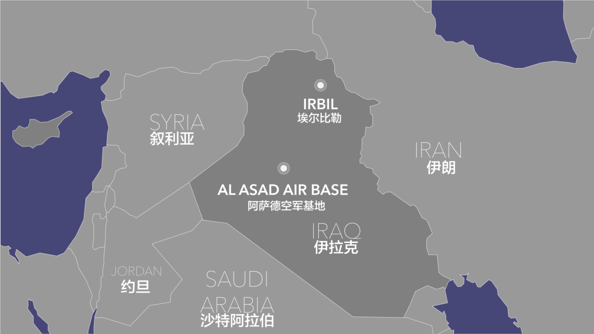 Авиабаза al-Ghariyeh Катар. Ain al Assad us Air Base after Iran Missile Attack.