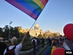 Beogradski prajd 2019, u Beogradu, Srbija, 15. septembra 2019. (Foto: Veljko Popović, VoA)