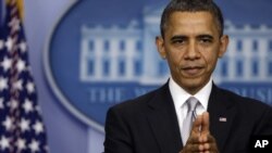  2012年12月19日星期三奥巴马总统发表谈话时的照片