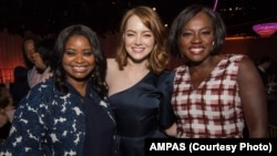 Oscar nominees Octavia Spencer, Emma Stone and Viola Davis at the Oscar Nominees Luncheon in Los Angeles, California. 