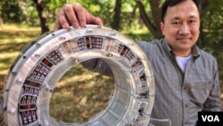 Roberto Catalan, inventor and CEO of Focused Magnetics says his new electric motor can beat your electric motor. (M. Arcega/VOA)