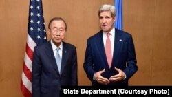 美国国务卿克里和联合国秘书长潘基文7月24日在开罗